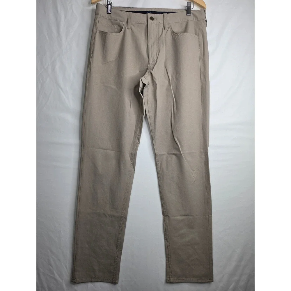 Vineyard Vines On-The-Go Khaki Tan 5-Pocket Performance Pants Mens Stretch